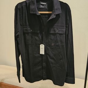 Express Men's Black Button up Shirt